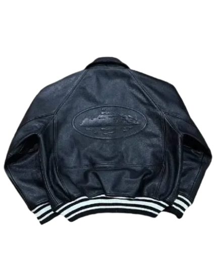 Corteiz Leather Jacket Black