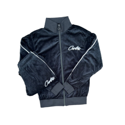 Corteiz Black Velour Tracksuit