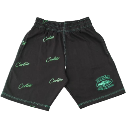 Corteiz Division 20 Shorts in Green/Black