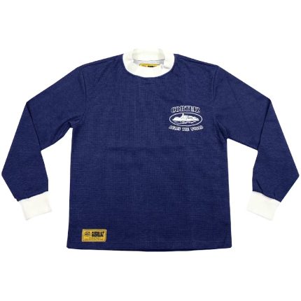 Corteiz Thermal Longsleeve Sweatshirt in Navy Blue