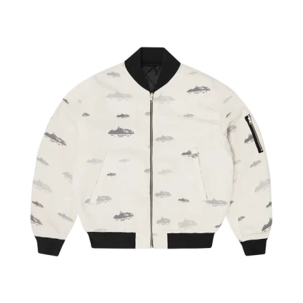Corteiz Reversible Bomber Jacket Off-White and Black