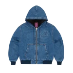 Corteiz Embossed C-Star Denim Work Jacket Blue