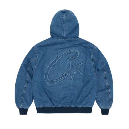 Corteiz Embossed C-Star Denim Work Jacket Blue