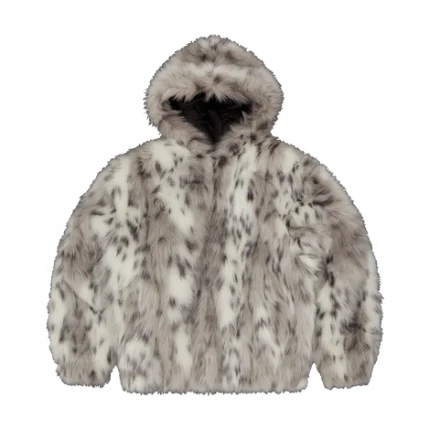 Corteiz Hooded Fur Jacket in Multi