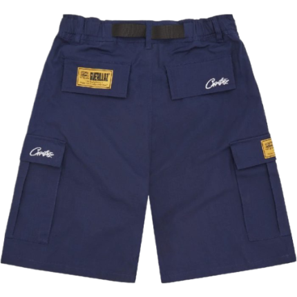 Corteiz Alcatraz Cargo Shorts in Navy Blue