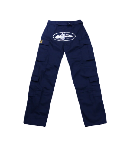 Corteiz Guerillaz Cargo Pants Navy Blue