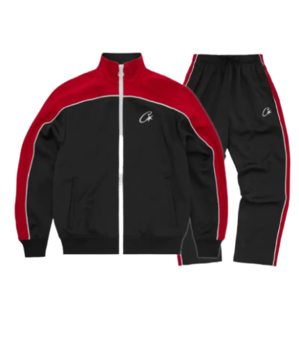 Corteiz Shotta Black/Red Tracksuit