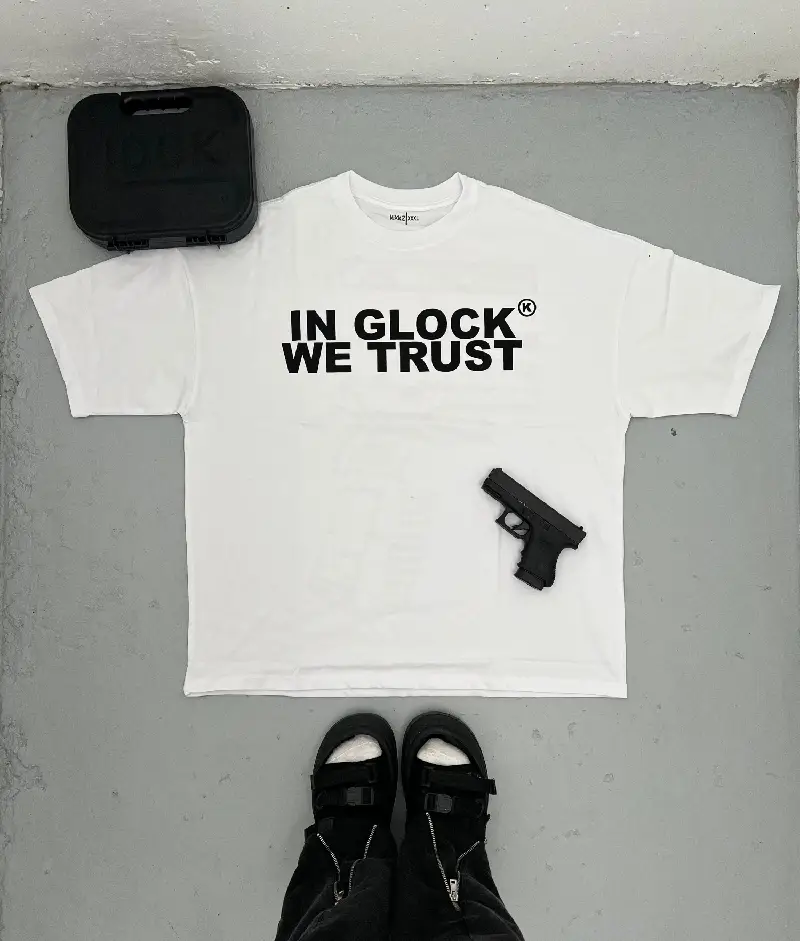 In Glock We Trust Oversized T-Shirt White/Black In Glock We Trust Oversized T-Shirt White/Black