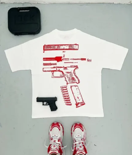 In Glock We Trust Oversized T-Shirt White/Red