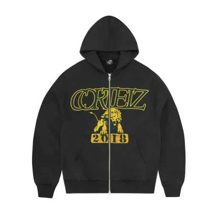 LION VARSITY ZIP HOODIE [BLACK]