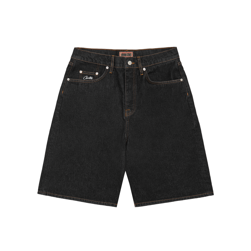 Crest Chainstitch Denim Short – Washed Black Crest Chainstitch Denim Short – Washed Black