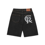 Crest Chainstitch Denim Short – Washed Black
