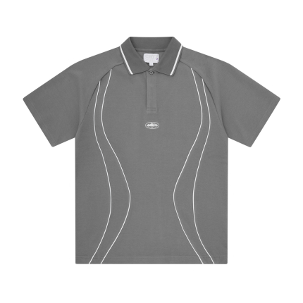 Island Piped Polo Shirt – Grey